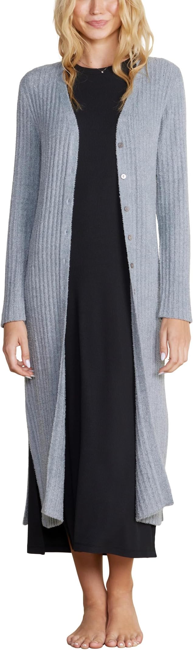 

Свитер Barefoot Dreams CozyChic Lite Pointelle Long Cardigan, цвет Moonbeam