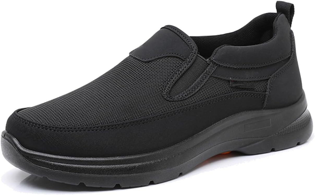 

Мужские ортопедические дышащие слипоны, обувь без шнурков для мужчин, мужские слипоны без использования рук Generic, черный