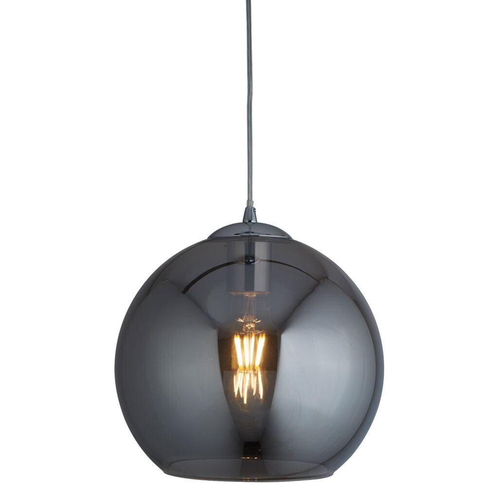 

Подвесной светильник RGB LED, стеклянный шар, дымчатый, 30 см etc-shop