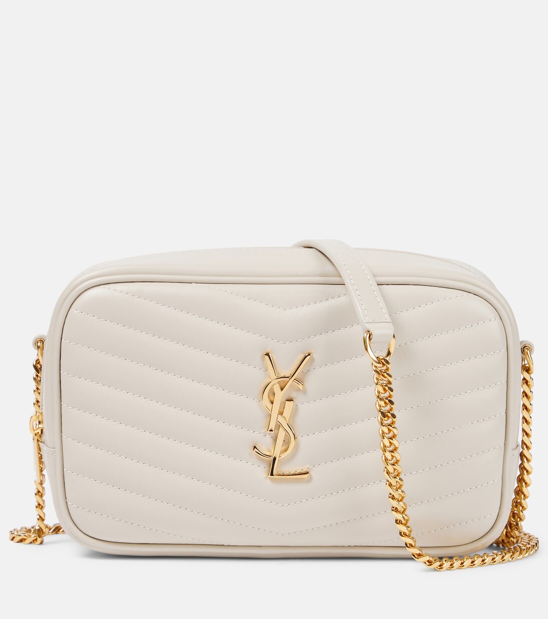

Кожаная сумка через плечо lou mini Saint Laurent, белый