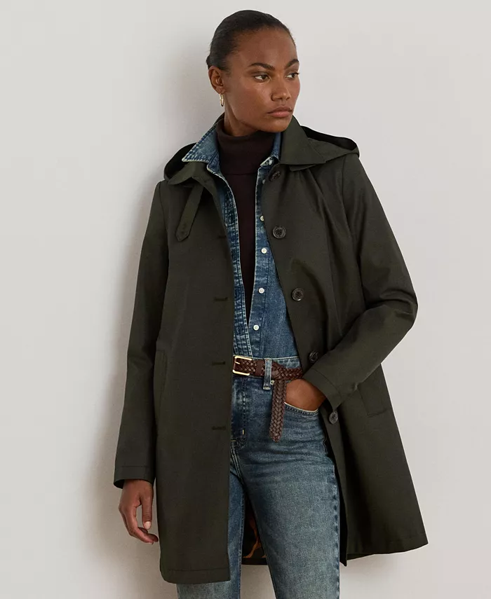 

Женский плащ А-силуэта с капюшоном Lauren Ralph Lauren, черный