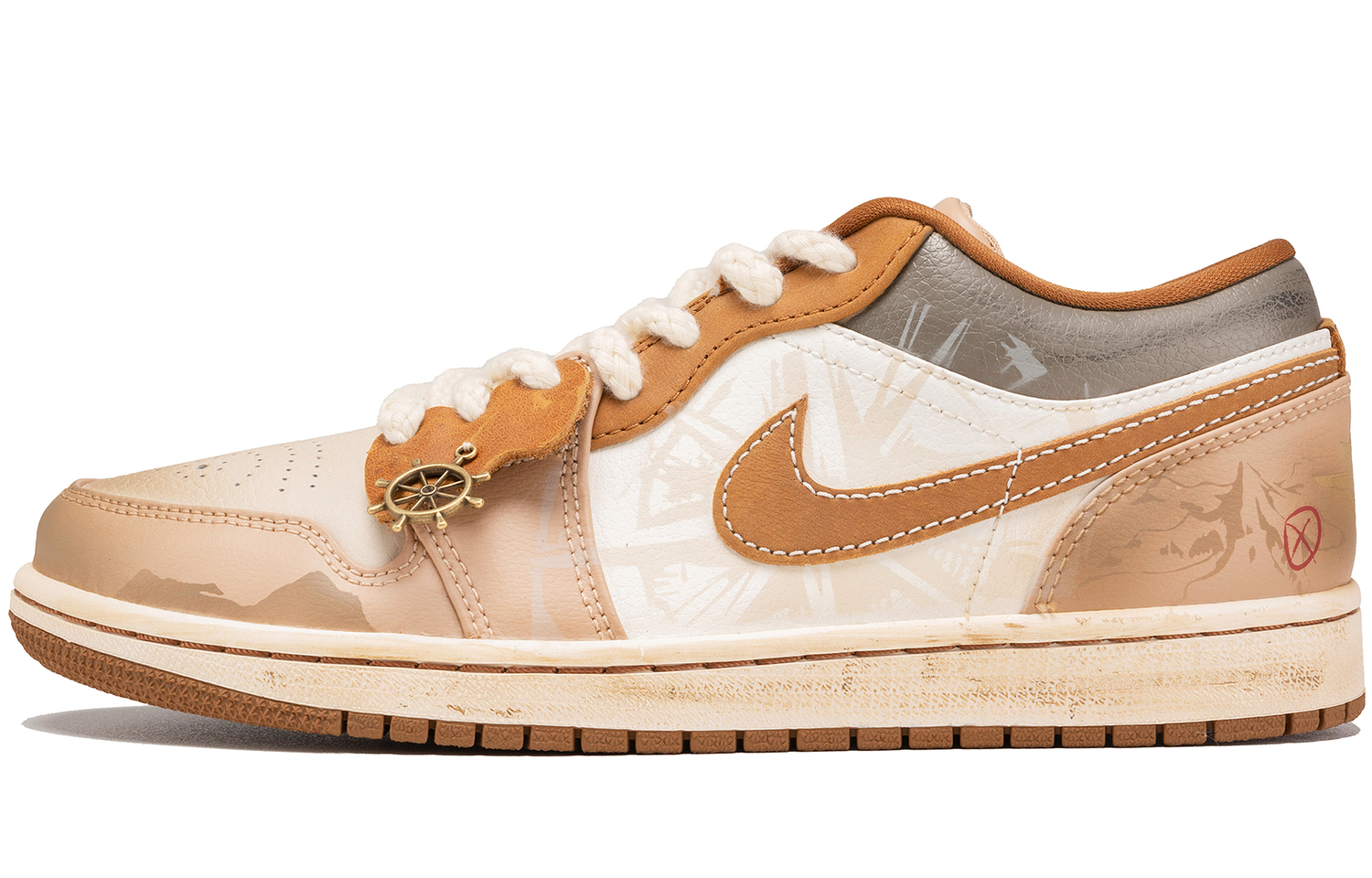 

Кроссовки баскетбольные мужские Air 1 Cushioning Low-Top Vintage светло-коричневые Jordan