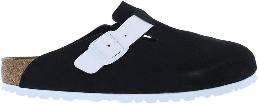 Унисекс сабо Birkenstock Boston с мягкой стелькой, белый/черный — фото 4