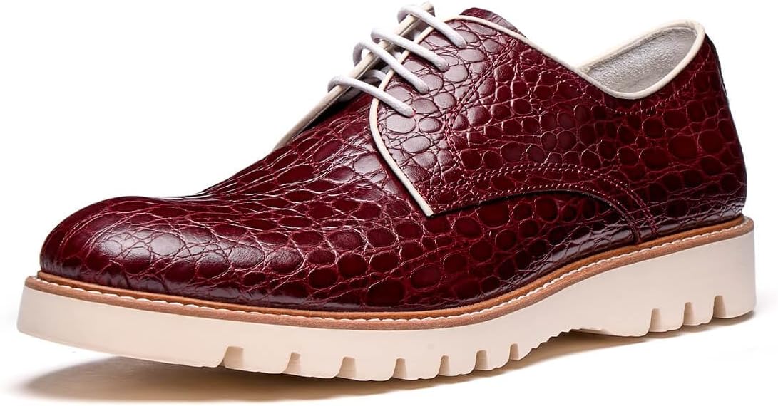 

Мужские классические туфли из натуральной итальянской кожи коровы, повседневные оксфорды, дерби, кроссовки, удобная официальная обувь Jepsen Gord, бордовый