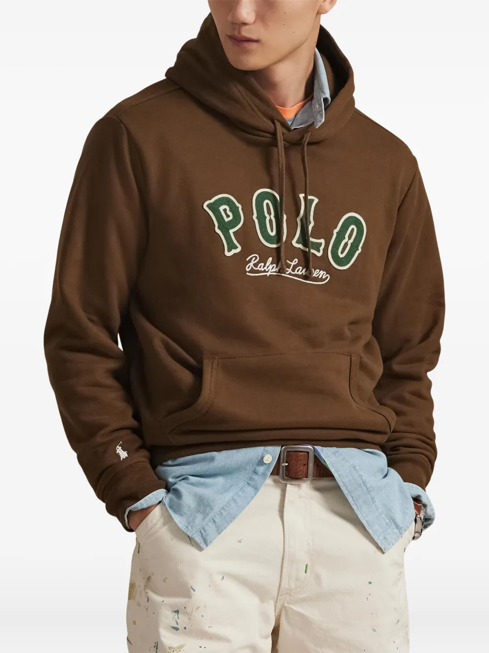 Толстовка с капюшоном и логотипом Polo Ralph Lauren, коричневый — фото 3