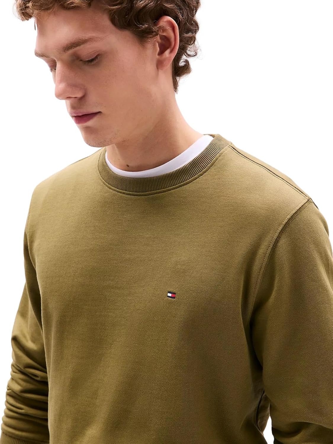 Коллекция мужских толстовок TOMMY HILFIGER Crew 2025, Uniform Olive — фото 3