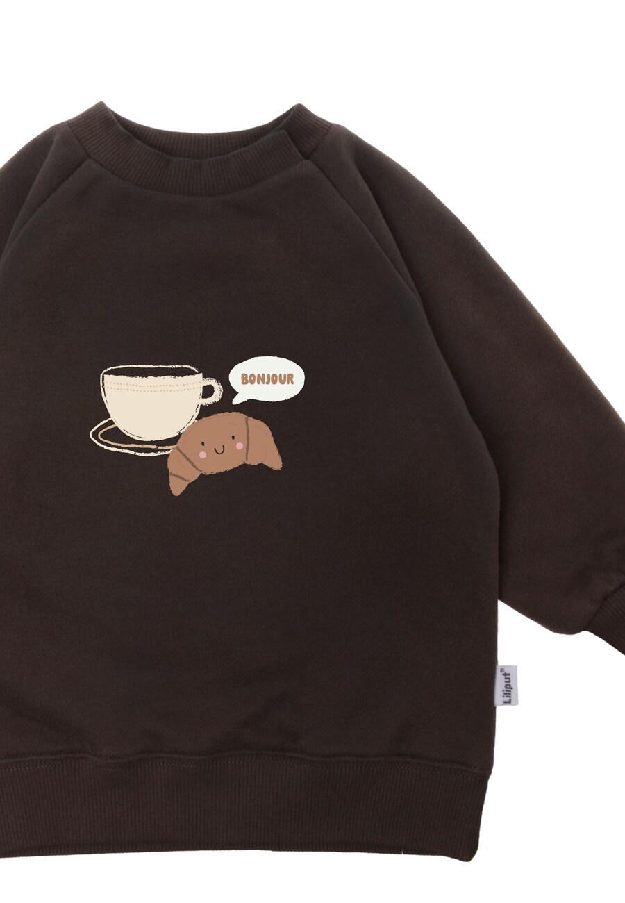 Худи LILIPUT Sweatshirt Croissant Bonjour, коричневый — фото 3