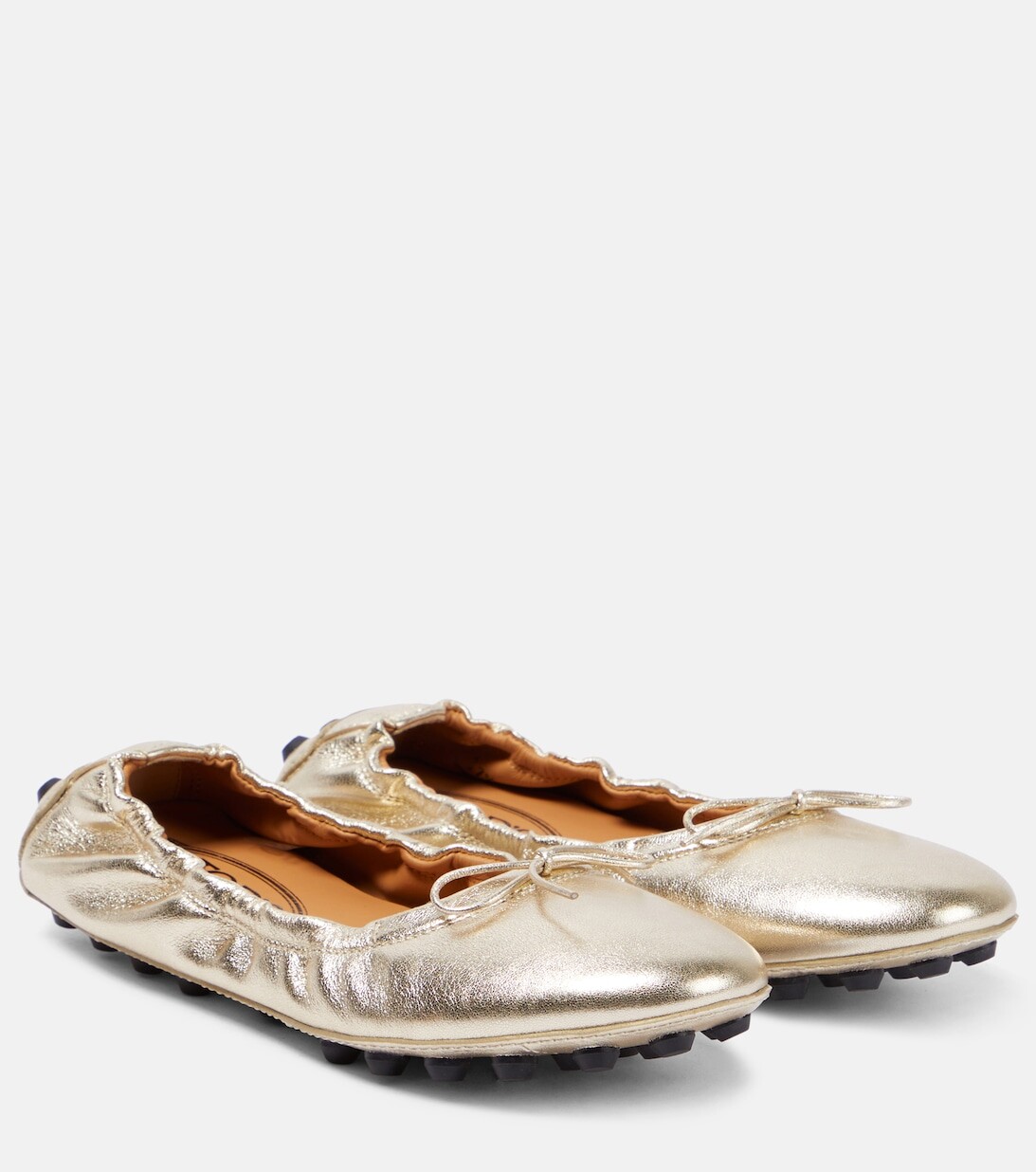 Кожаные балетки Tod's, белый