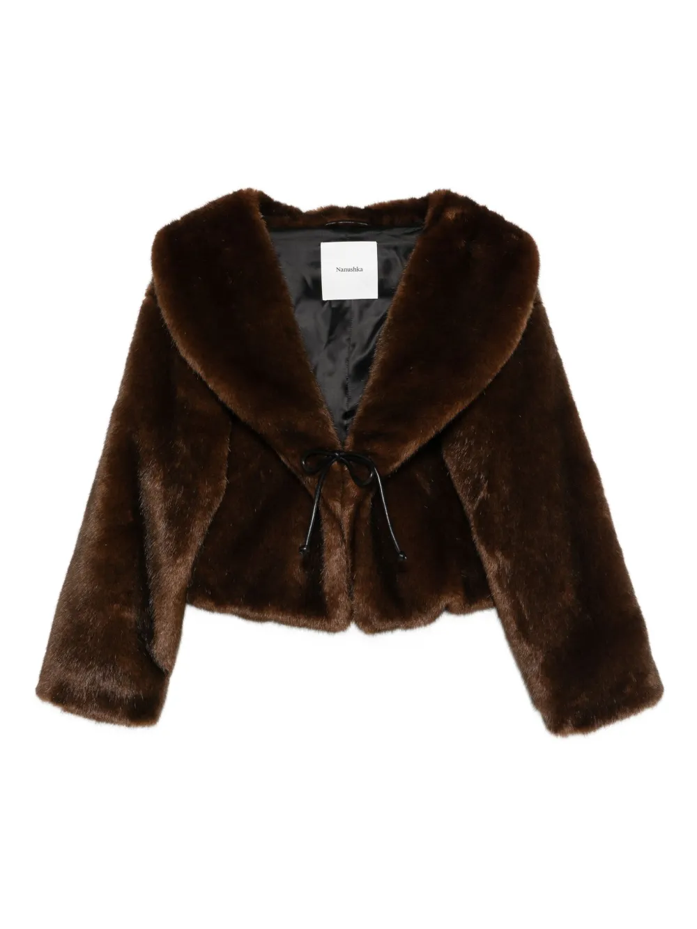 

Жакет с воротником-шалькой и завязками Nanushka, коричневый