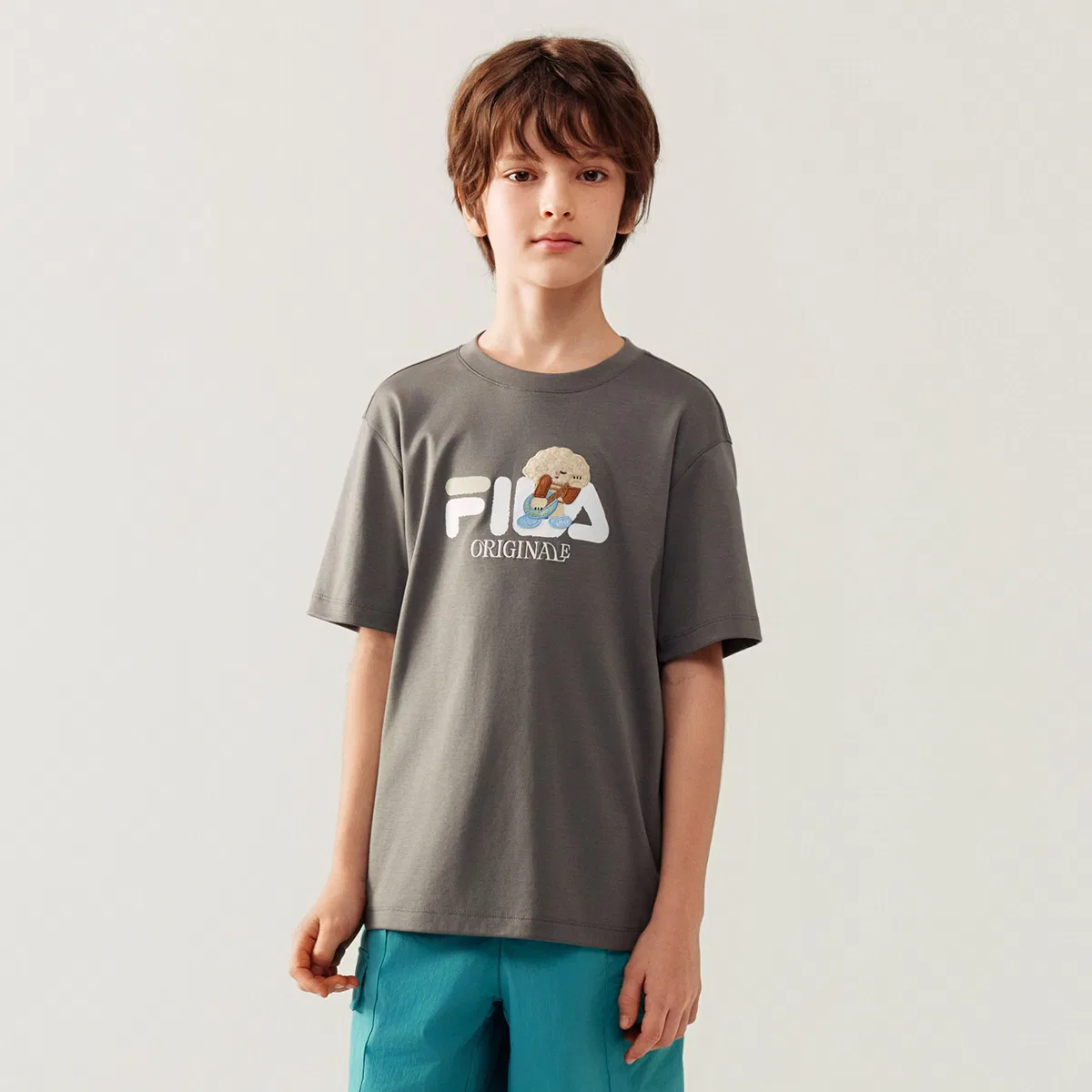 Футболка Washed Gray Kids' FILA KIDS — фото 4