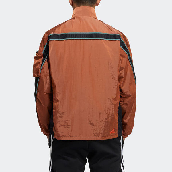 Куртка ub wb anorak casual sports colorblock stand collar jacket orange Adidas, оранжевый — фото 3