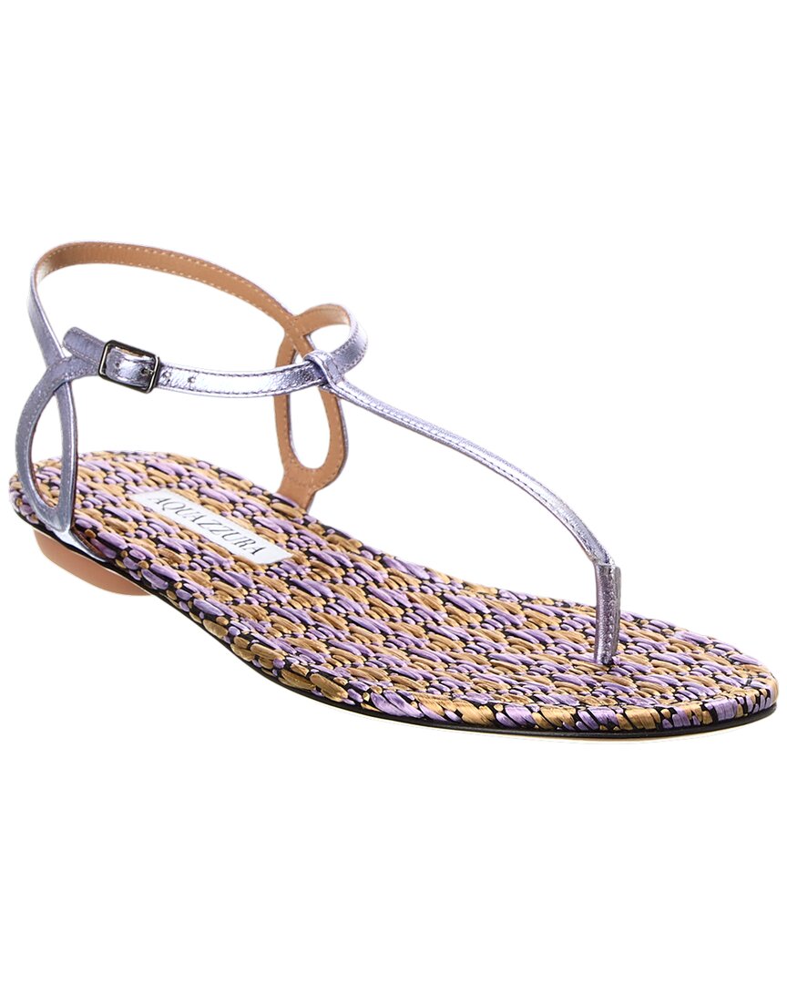 Aquazzura Almost Bare Leather Sandal, фиолетовый