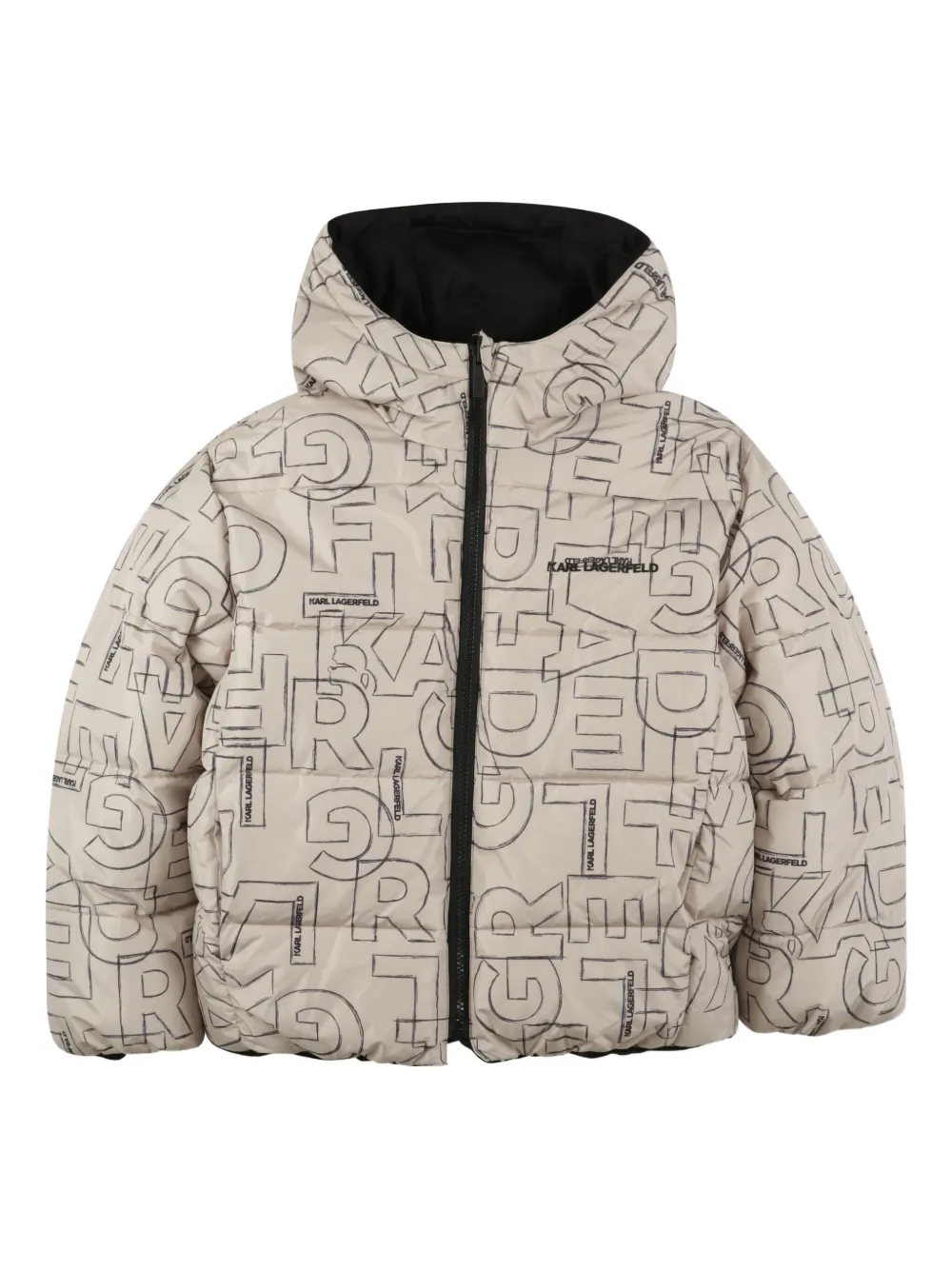 

Стеганый пуховик с логотипом KARL LAGERFELD KIDS, нейтральный