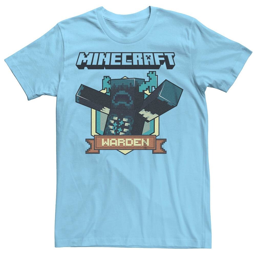 

Мужская футболка с рисунком Minecraft Warden Badge Licensed Character, цвет Light Blue