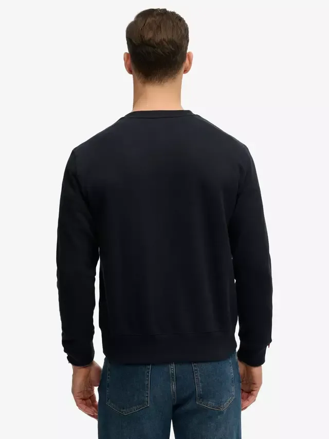 Хлопковая толстовка с круглым вырезом и логотипом, темно-синяя (Eclipse Navy) Superdry — фото 2