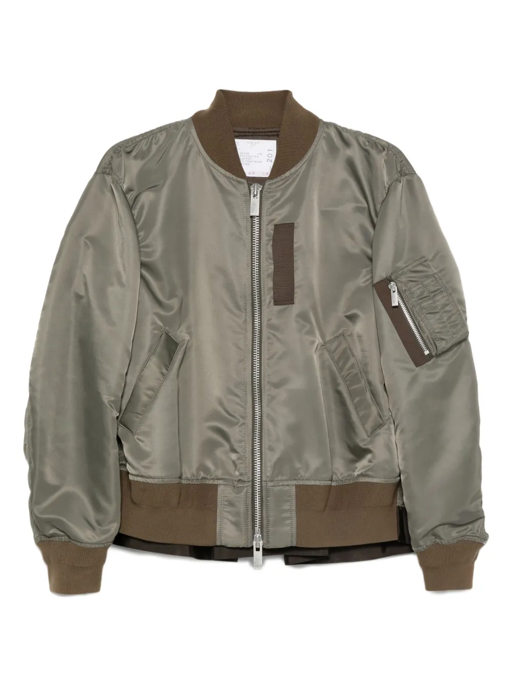 

Бомбер на молнии SACAI, зеленый