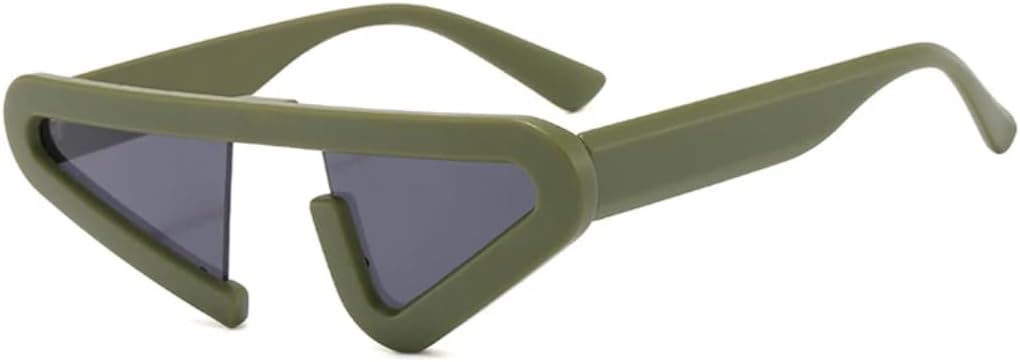 

Винтажные уникальные солнцезащитные очки «кошачий глаз» для женщин, модные полуободковые очки с градиентным переходом цвета, защита от УФ-излучения UV400 для мужчин UUPTTPL, Matte Green Grey