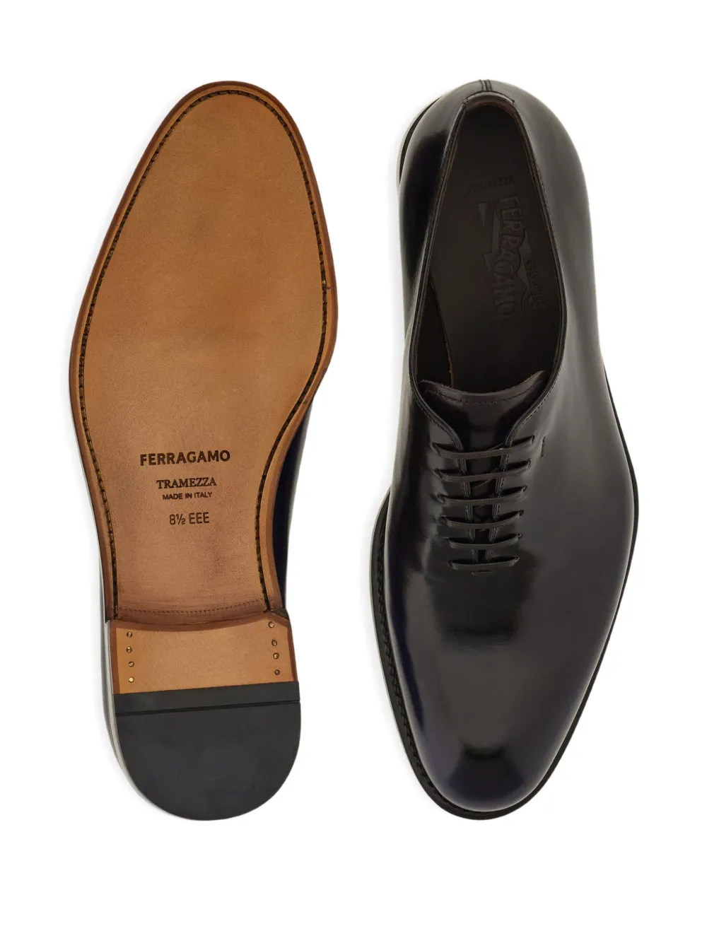 Оксфорды на шнуровке Ferragamo, синий — фото 4