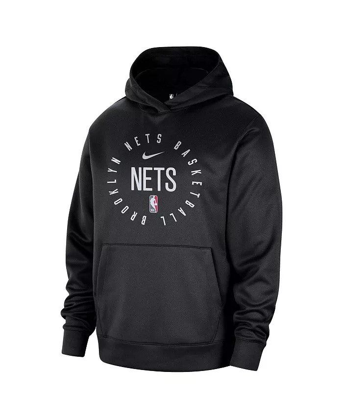 Мужская черная толстовка Brooklyn Nets 2024/25 Spotlight On-Court для тренировок Nike — фото 2