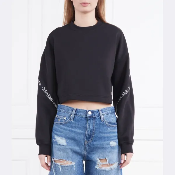 

Укороченная толстовка Calvin Klein, черный