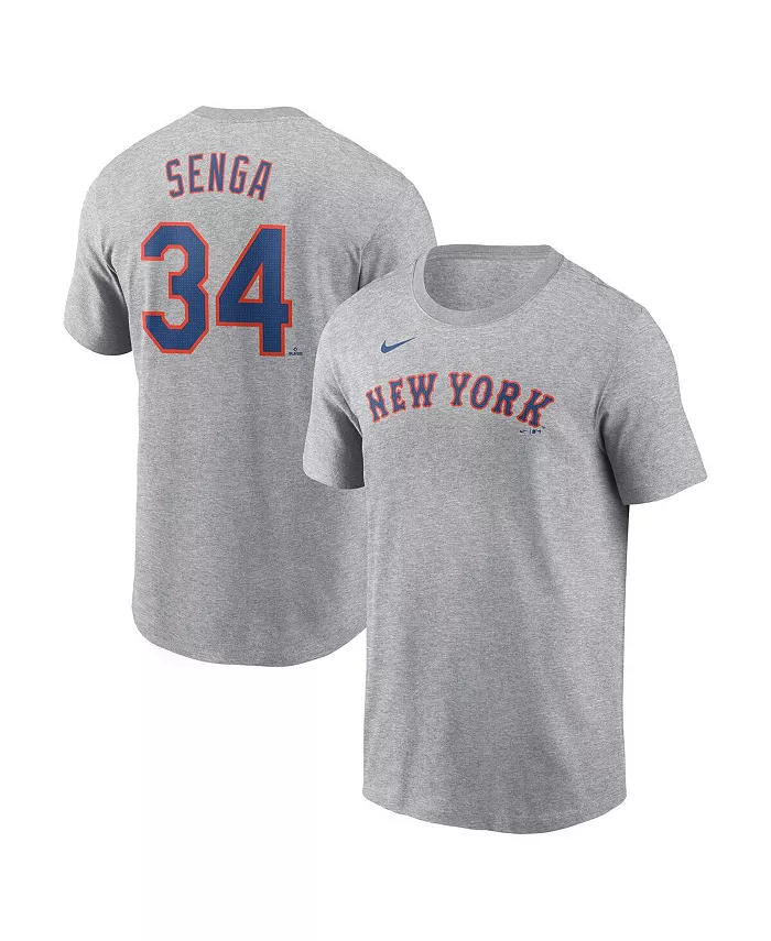 

Мужская футболка Kodai Senga Heather Gray New York Mets с именем и номером Fuse Nike