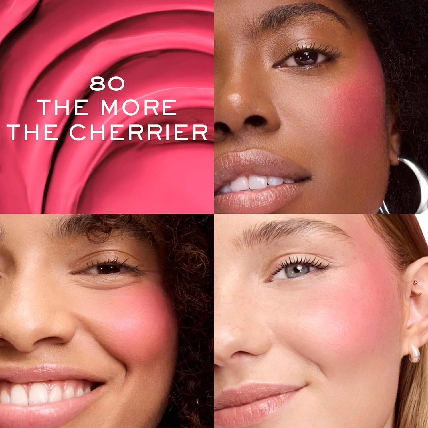 Жидкие румяна Lancôme Skin Idôle Juicy - ​​невесомые жидкие румяна с мягким матовым финишем - легко наслаиваются и позволяют коже дышать., 80: The More the Cherrier (Pink Fuchsia) — фото 3