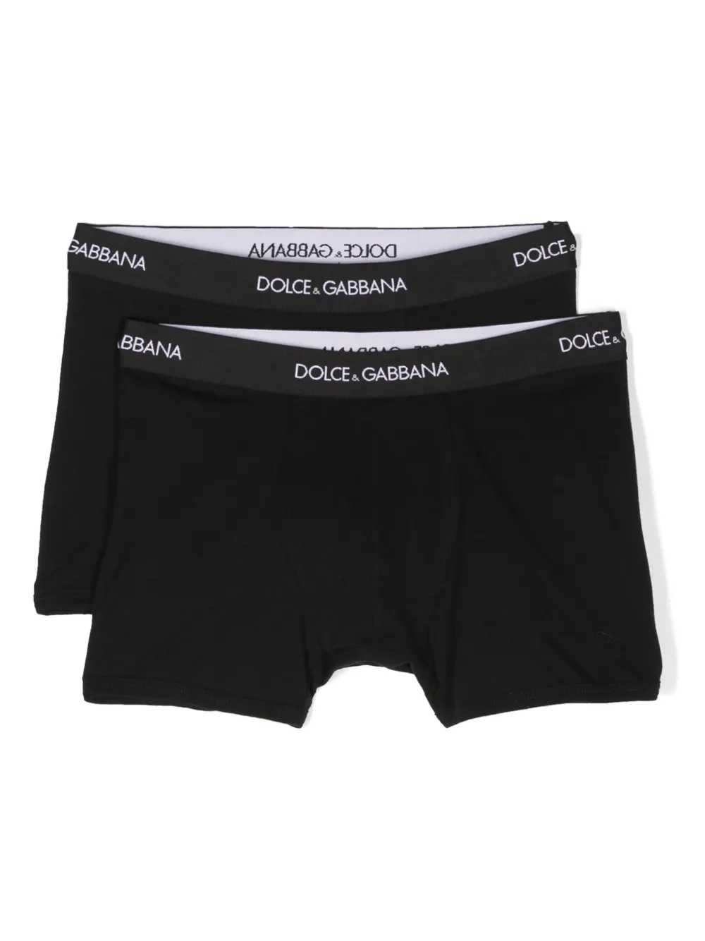 

Комплект из двух боксеров с логотипом Dolce & Gabbana Kids, черный