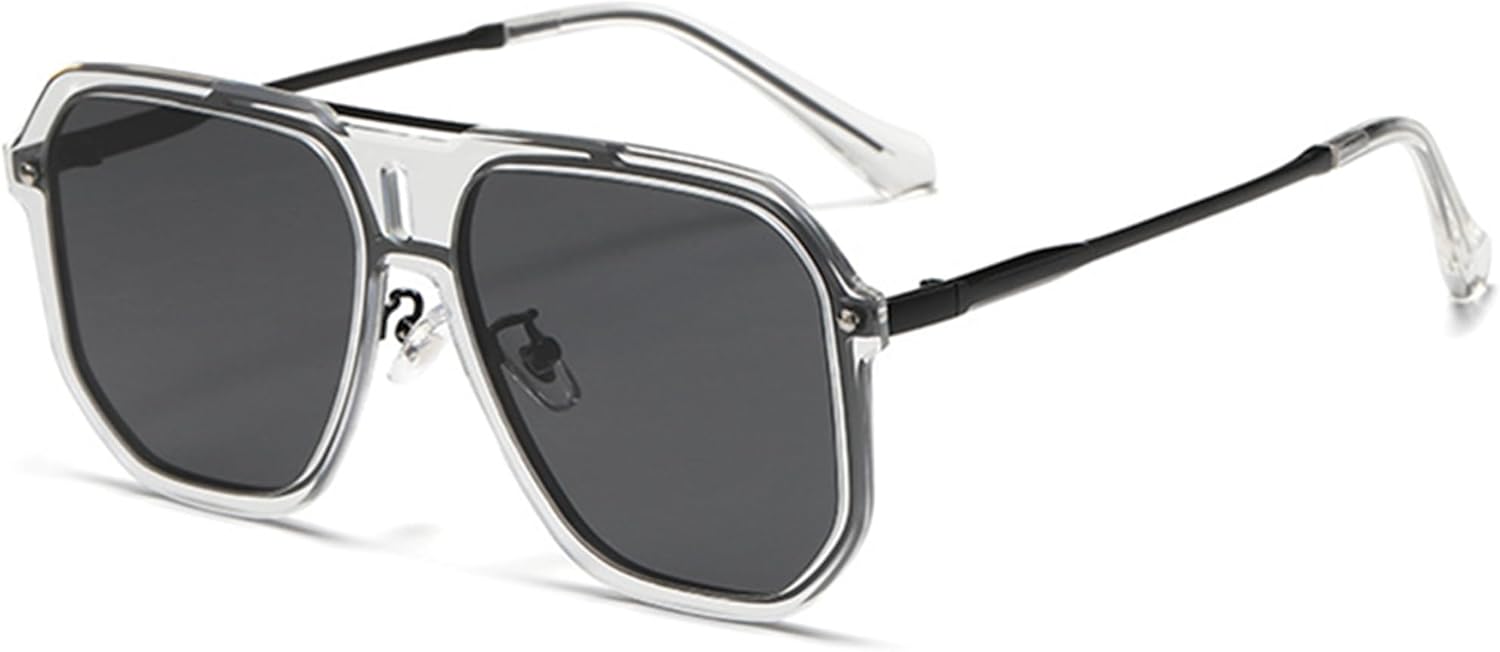 

bullabulling Большие солнцезащитные очки с двойной перемычкой, пилотные, винтажные, в полуободковой оправе, панк, женские и мужские, для активного отдыха, солнцезащитные очки UV400, C1