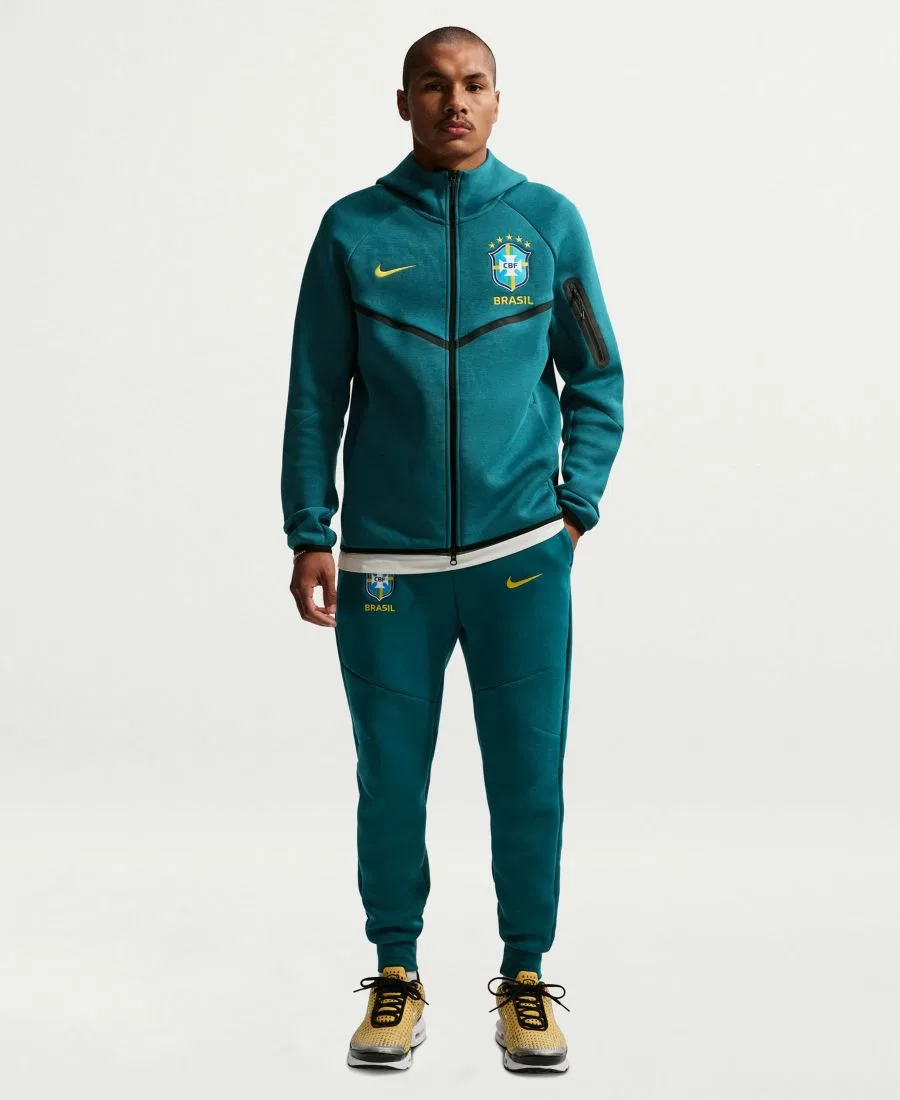 Спортивные брюки из флиса Brazil Soccer Tech Nike, бирюзовый/золотой