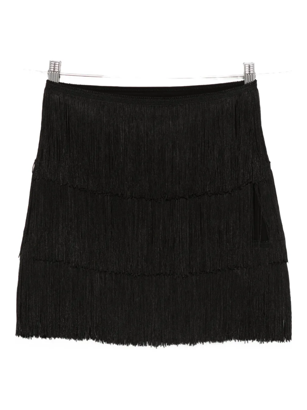 

Мини-юбка с бахромой Norma Kamali, черный
