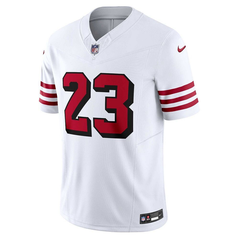 Мужская обувь Nike Christian McCaffrey White San Francisco 49ers Alternate Vapor F. Ограниченный Джерси, белый — фото 3