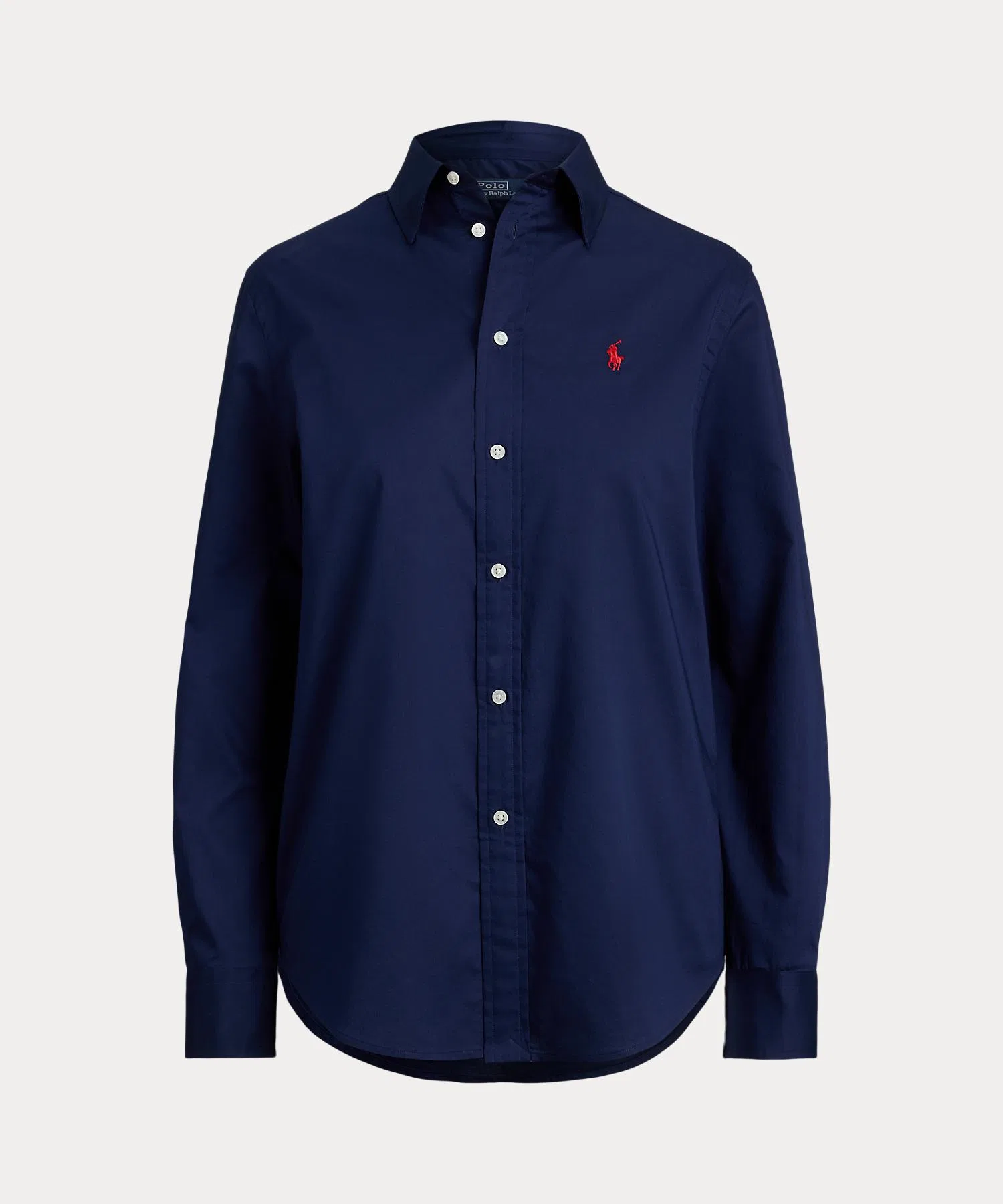 Женская хлопковая рубашка POLO RALPH LAUREN тёмно-синяя — фото 2