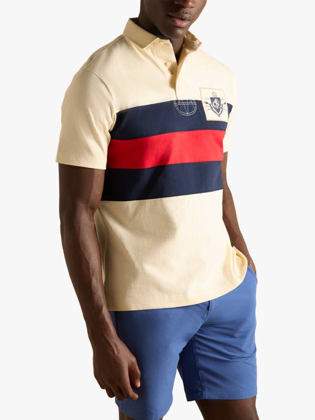 

Футболка-поло Crossfield Cotton Regular Fit с короткими рукавами Joules, Cream/Multi