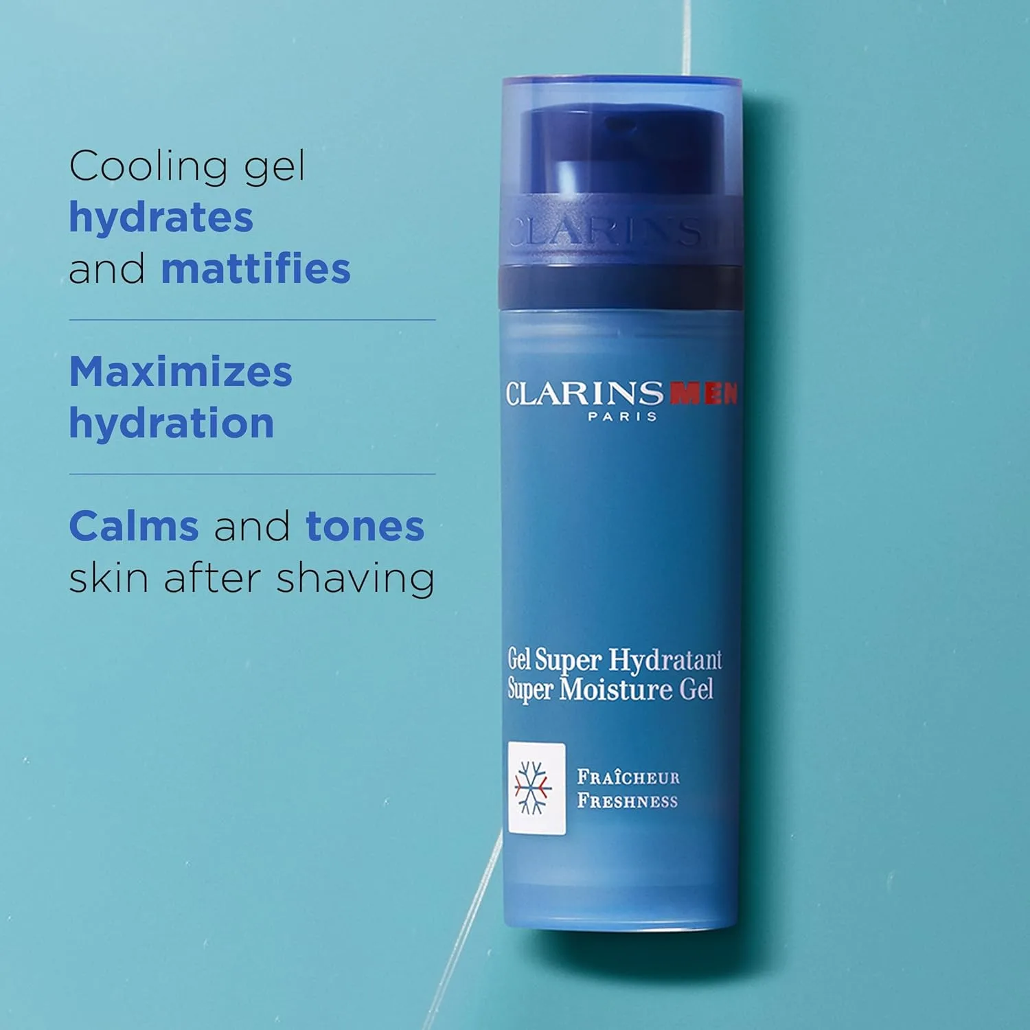 Гель для умывания Clarins — MEN Super Moisture Gel, охлаждающий гель для мужчин, увлажняет, матирует, успокаивает, 50 мл — фото 2