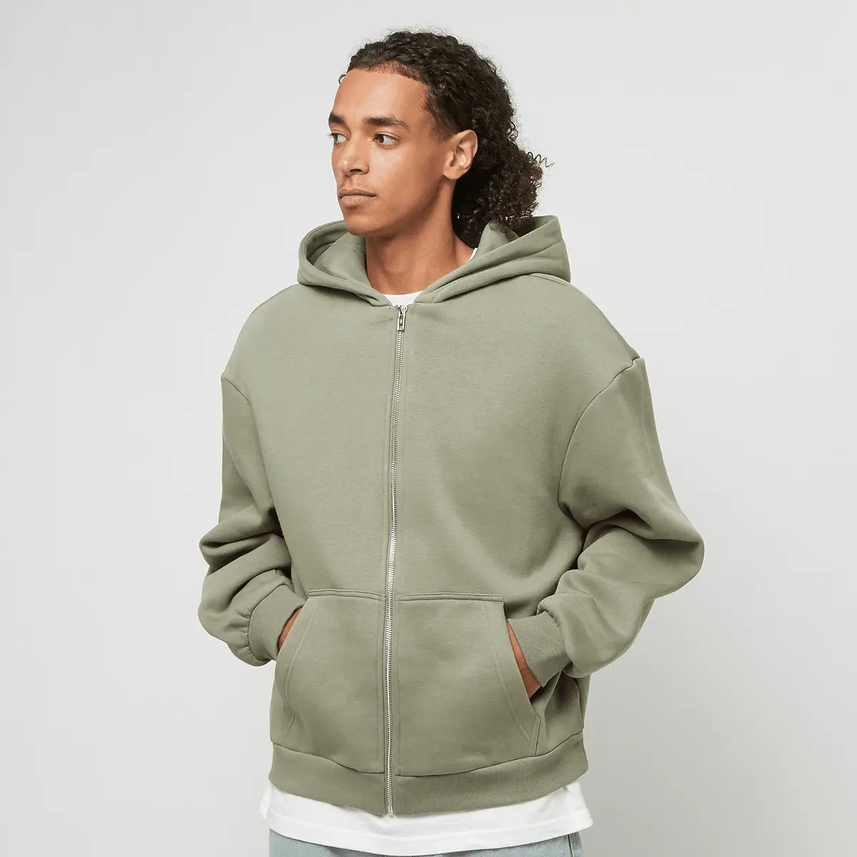 

Толстовка Urban Classics Fluffy Zip Hoody, зеленый