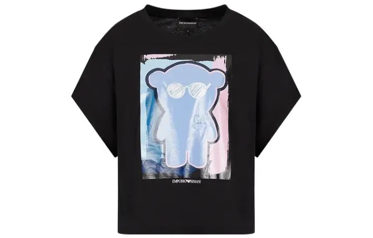 Футболка Emporio Armani черная прямая посадка — фото 3
