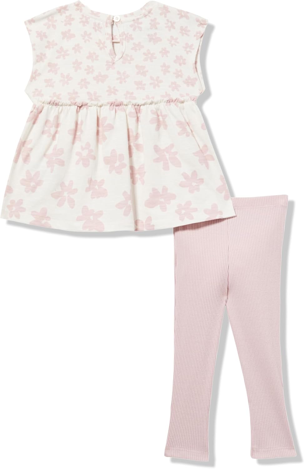 Комплект из 2 предметов: туника и леггинсы Calvin Klein для девочек, Egret/Sepia Rose — фото 3