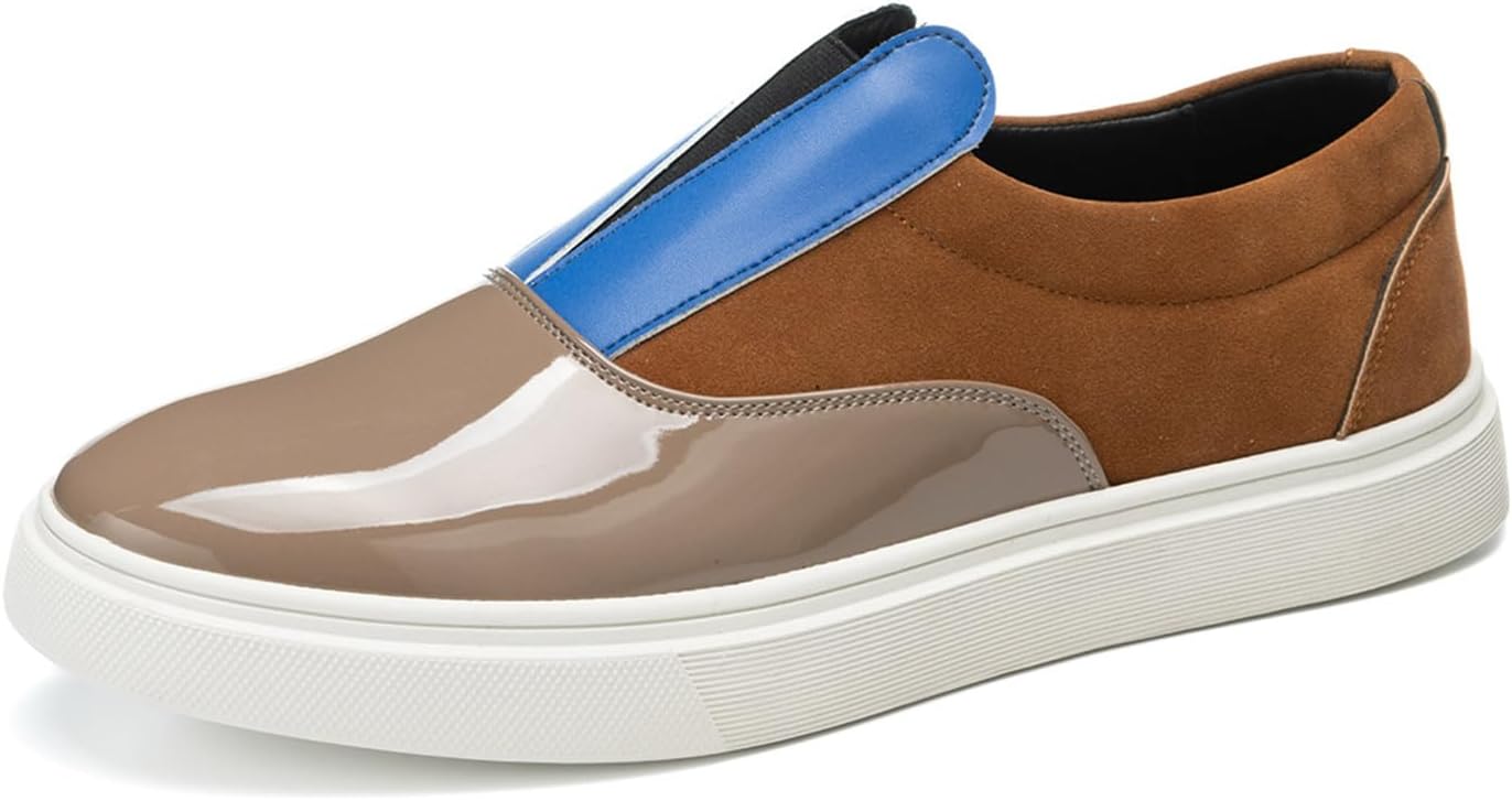 

Мужские классические слипоны из лакированной кожи, низкие, с мягкой дышащей стелькой, легкие, повседневные, удобные для ходьбы, для деловых вечеринок, свадеб, офиса и повседневной работы Qklmwes, Multicolor