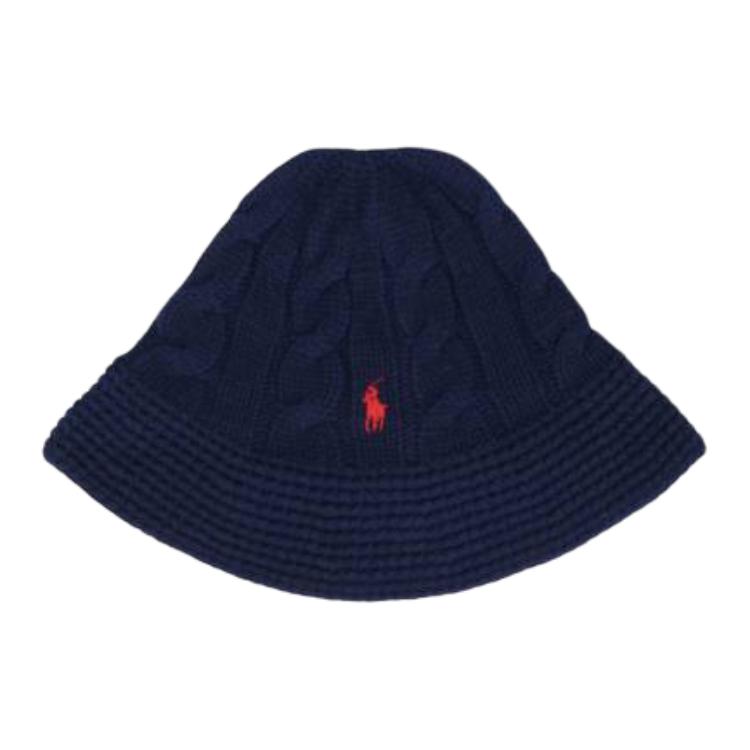

Вязаная кабельной вязкой шляпа-ведро Polo Ralph Lauren, синий