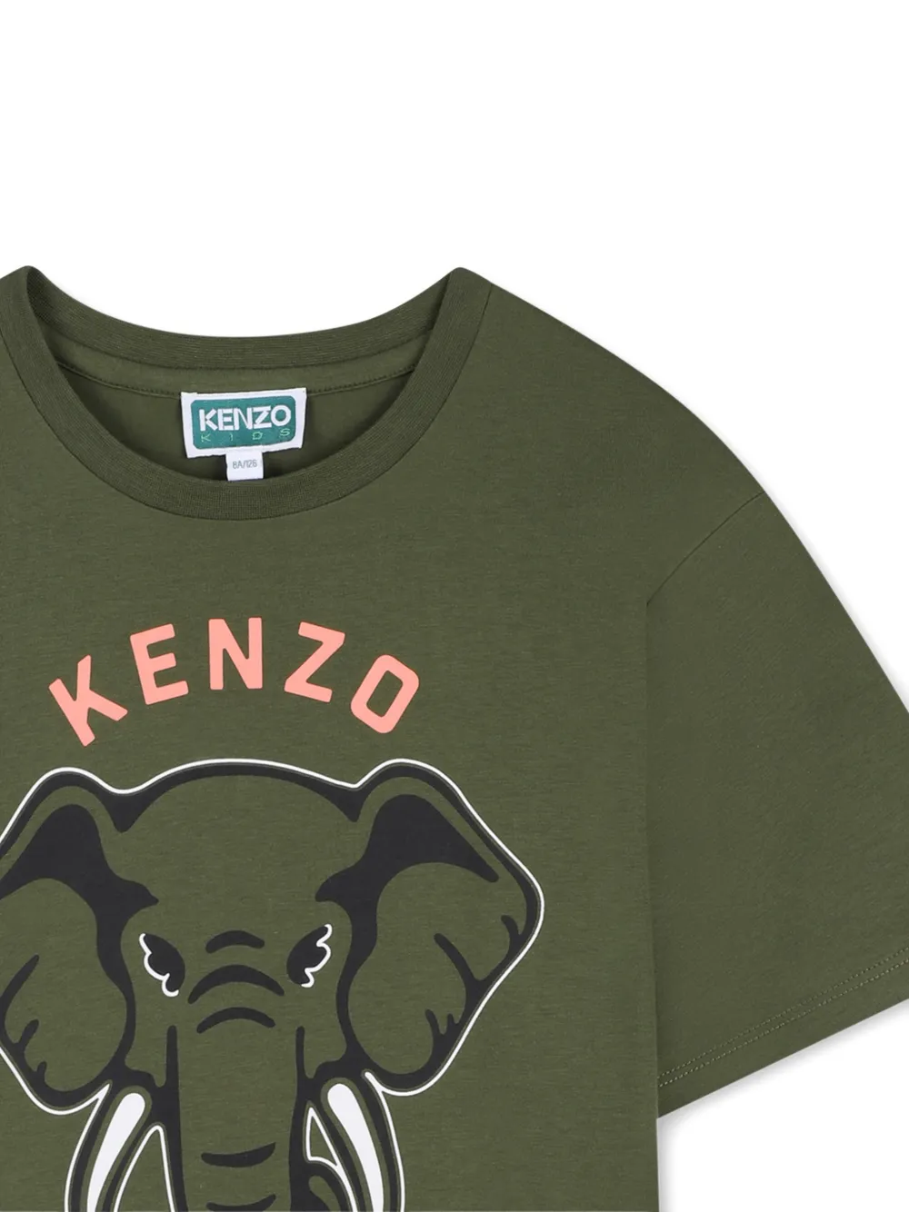 Футболка с изображением слона Kenzo Kids, зеленый — фото 3