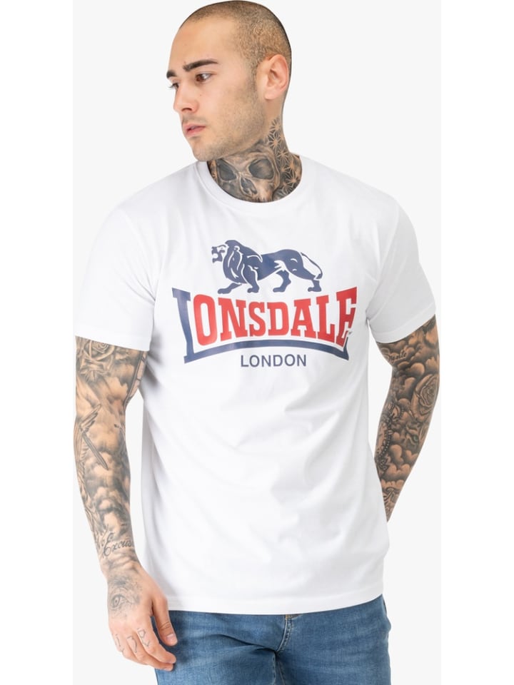 

Футболка Lion Two Tone Herren T-Shirt normale Passform Lonsdale, белый