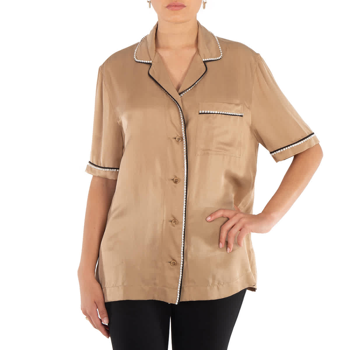 

Burberry Camel Tierney Пижамная рубашка в стиле боулинг