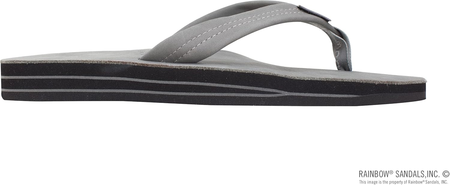 Мужские сандалии Rainbow с двойным слоем кожи и поддержкой свода стопы Rainbow Sandals, серый — фото 4