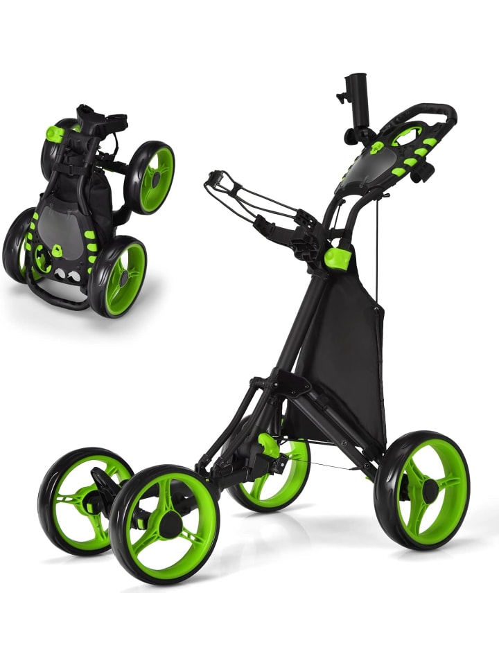 

COSTWAY Тележка для гольфа, 4 колеса, складная, зеленая