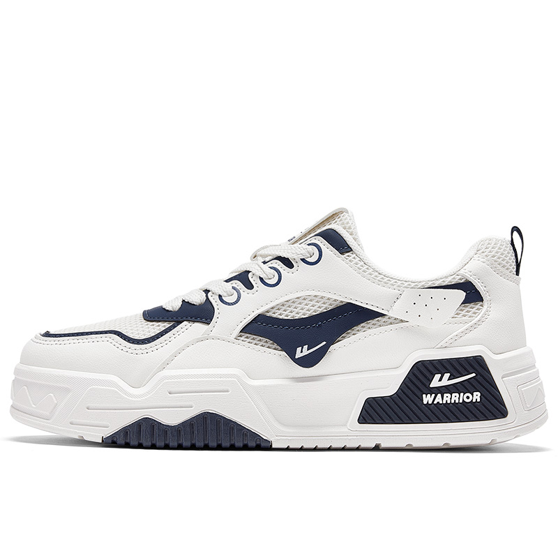 

Износостойкие, дышащие, легкие низкие кроссовки для скейтбординга мужские WARRIOR, бежевый темно синий