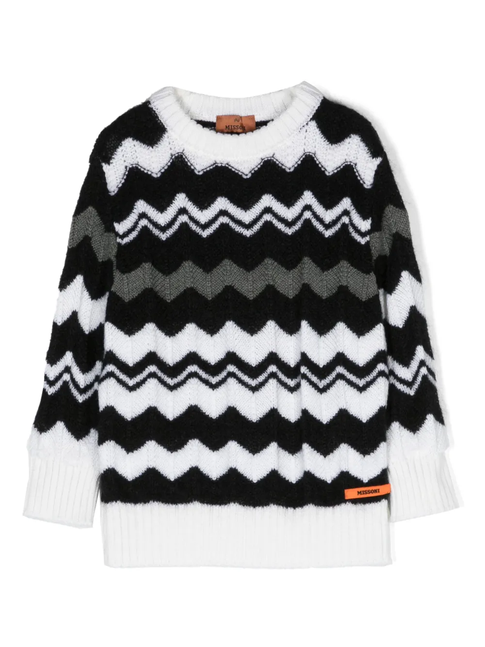 

Джемпер с узором зигзаг Missoni Kids, черный