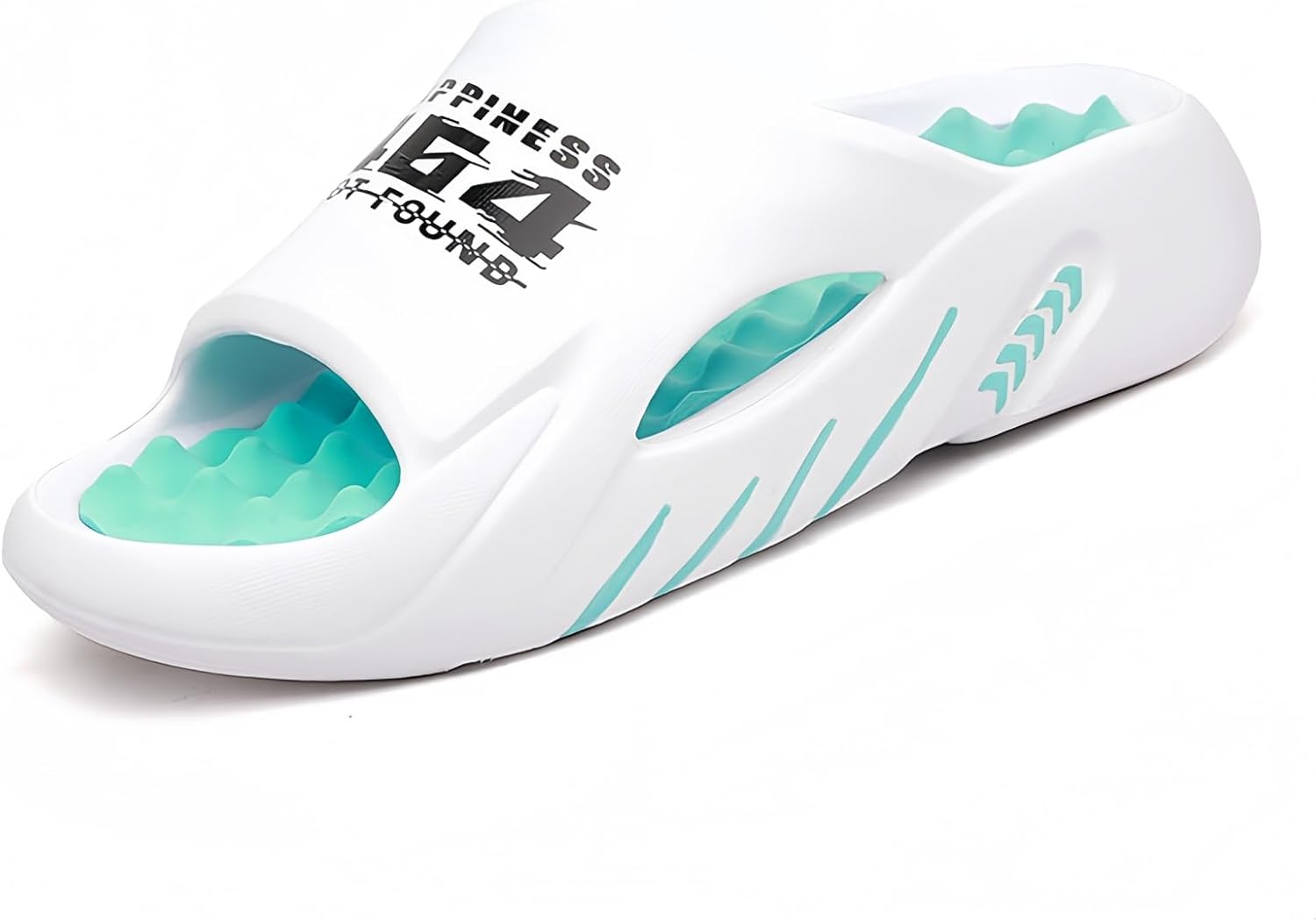 

Мужские домашние тапочки WARKTMY с мягкой подошвой, легкие, для душа, с акупрессурным эффектом и открытым носком, для ходьбы дома и на улице, белый/голубой