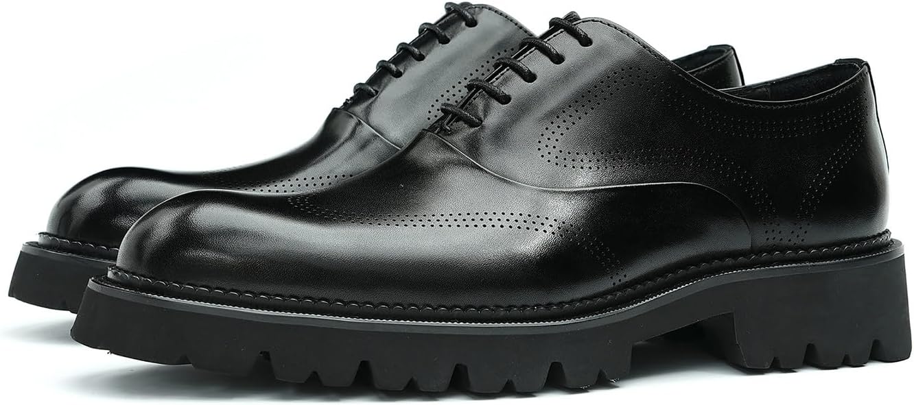 

Мужские оксфорды Santimon с отделкой Вингтип, формальные дерби, туфли из натуральной кожи, подходящие для свадьбы, праздников, бизнеса и повседневной носки, черный