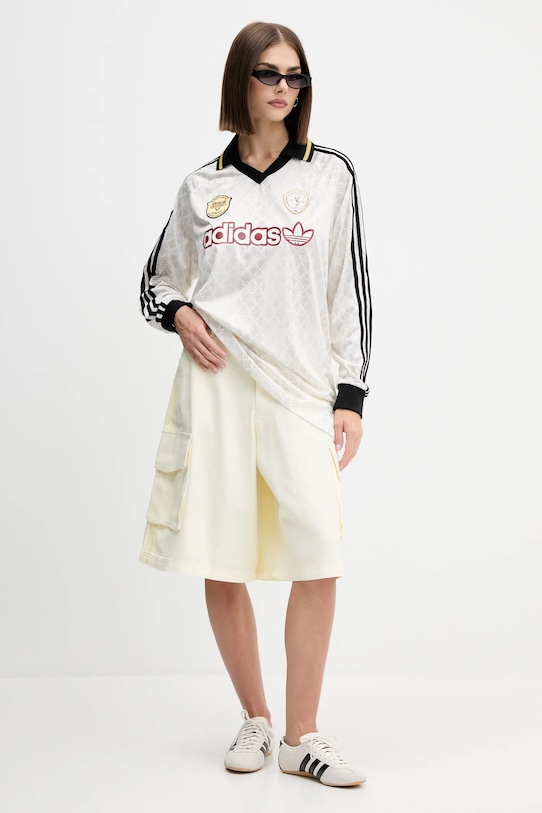 Хлопковые брюки-карго Adidas Originals, бежевый — фото 2