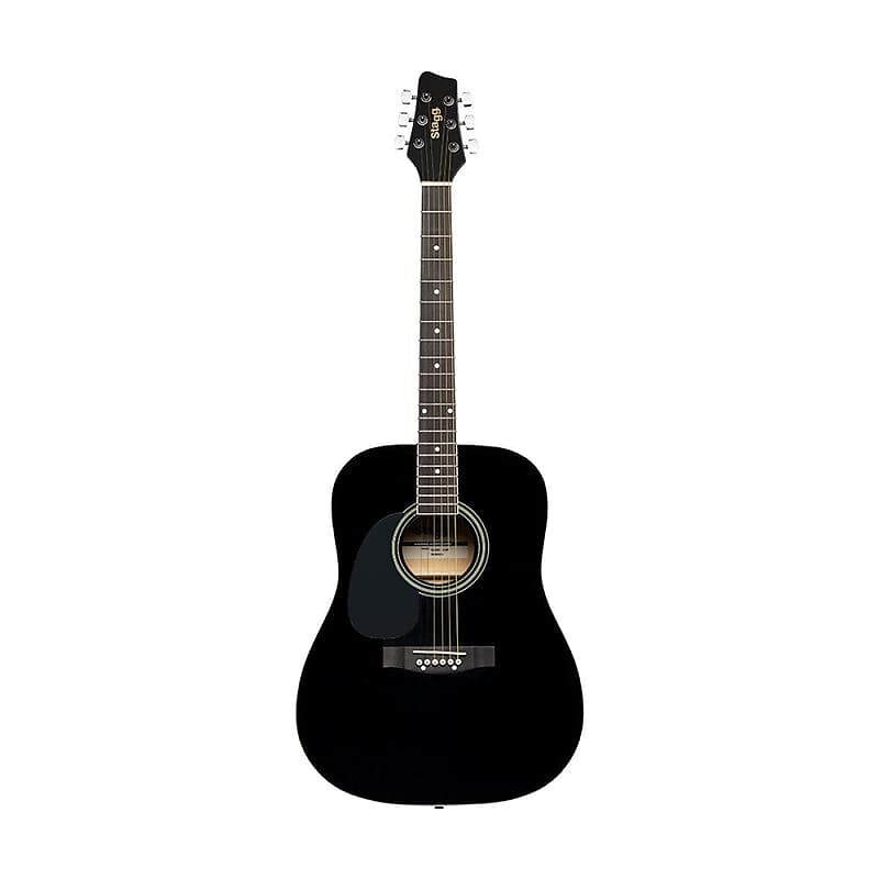 

Акустическая гитара Stagg Black Dreadnought Acoustic Guitar With Basswood Top, Left-Handed Model Sa20D Lh-Bk